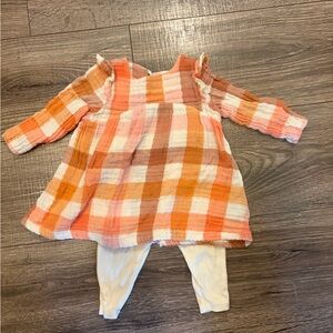 Angel Dear Gingham Dress with Leggings